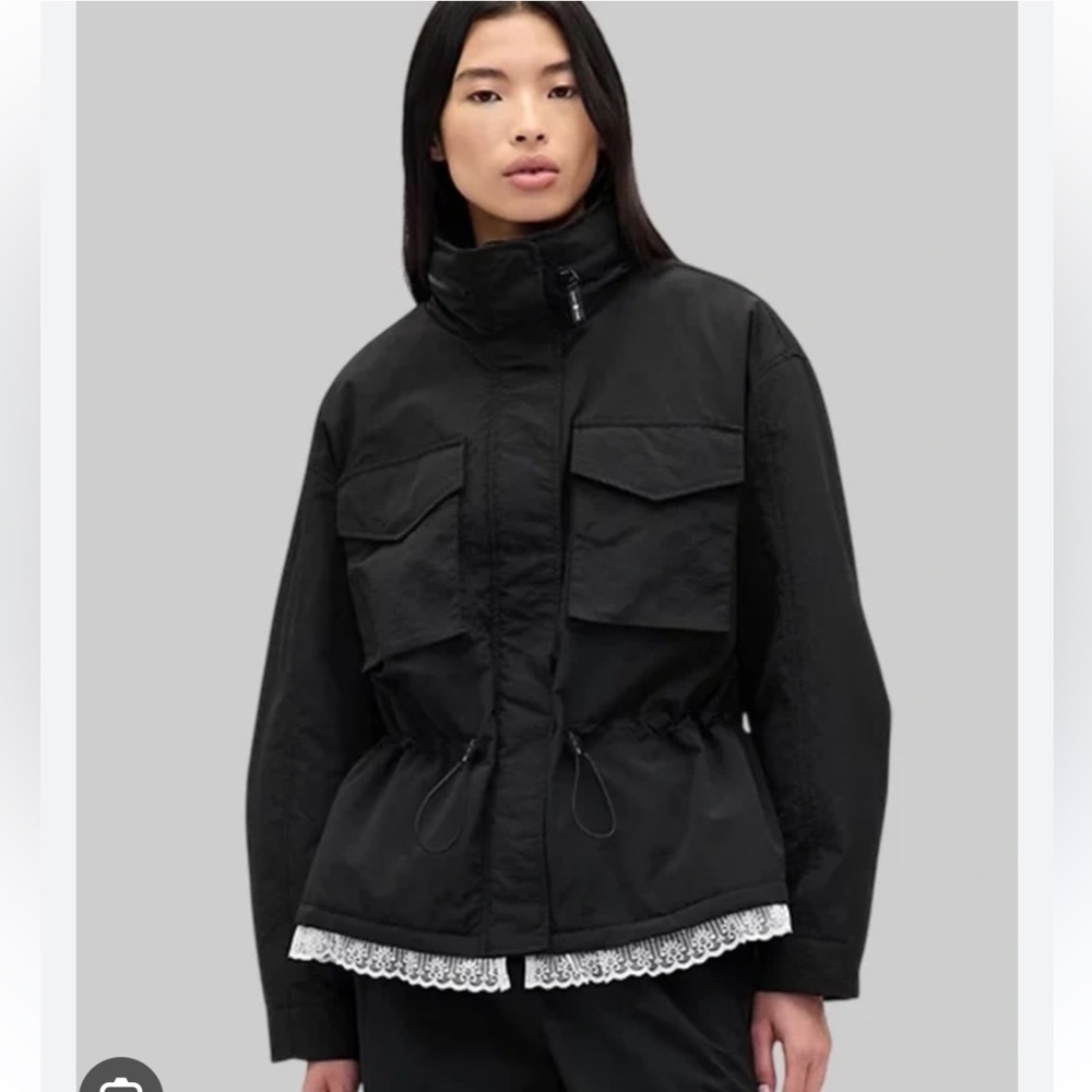Gap x Sandy Liang lace trim cinched track jacket